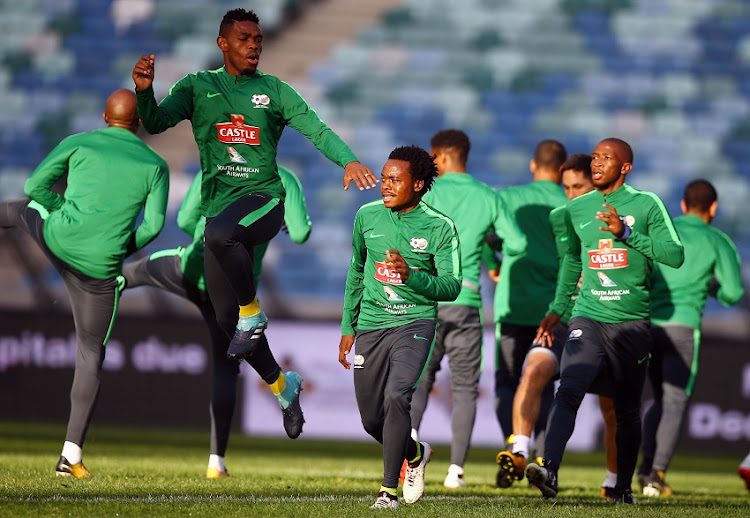 Thulani Hlatshwayo during the South Africa (Bafana Bafana) training at the Moses Mabhida Stadium in Durban South Africa 4th September 2017.