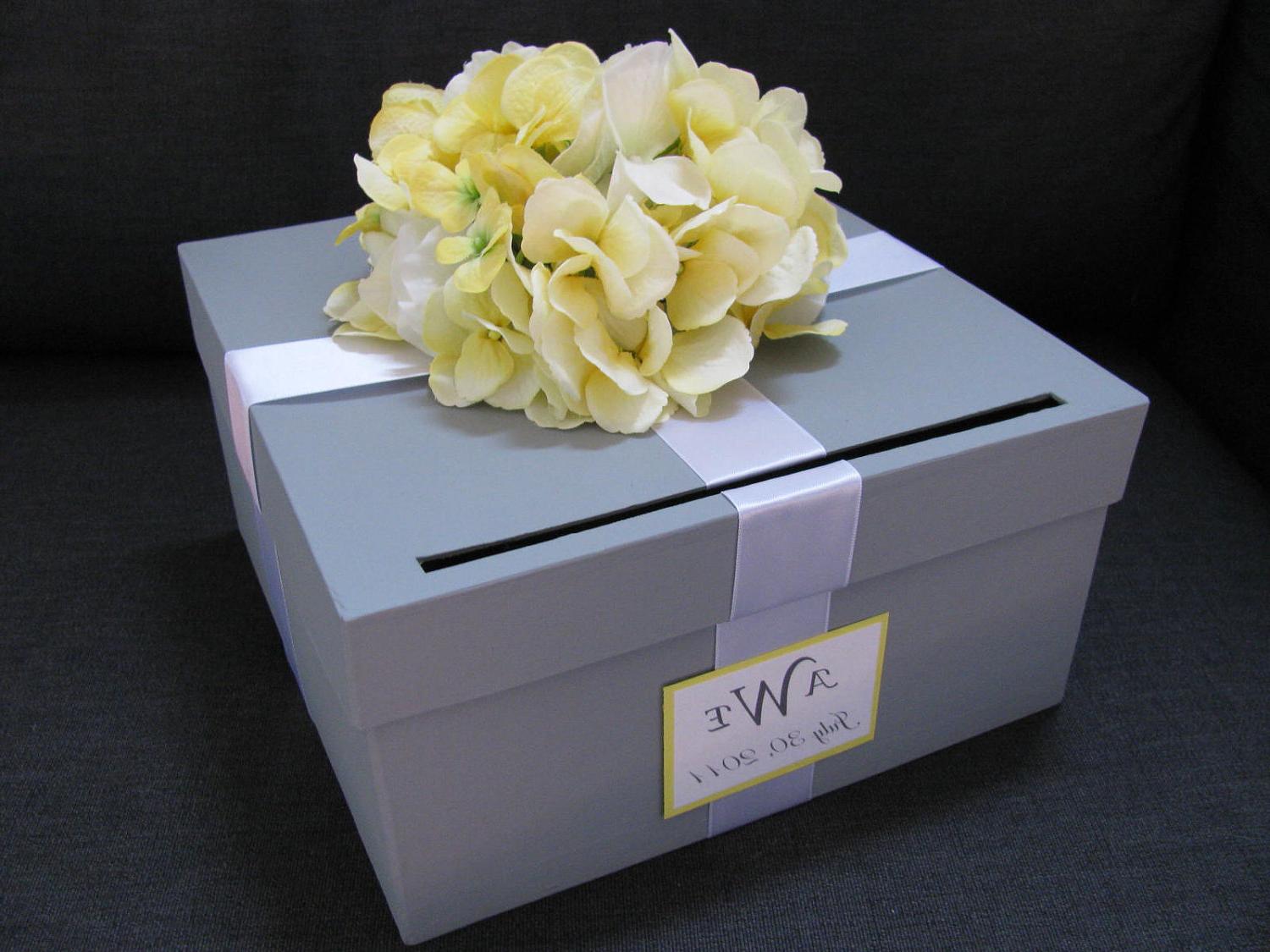 shown Gray Wedding Card Box