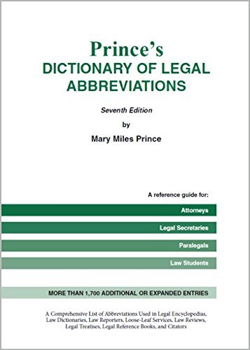 Free Download Books - Prince's Bieber Dictionary of Legal Abbreviations