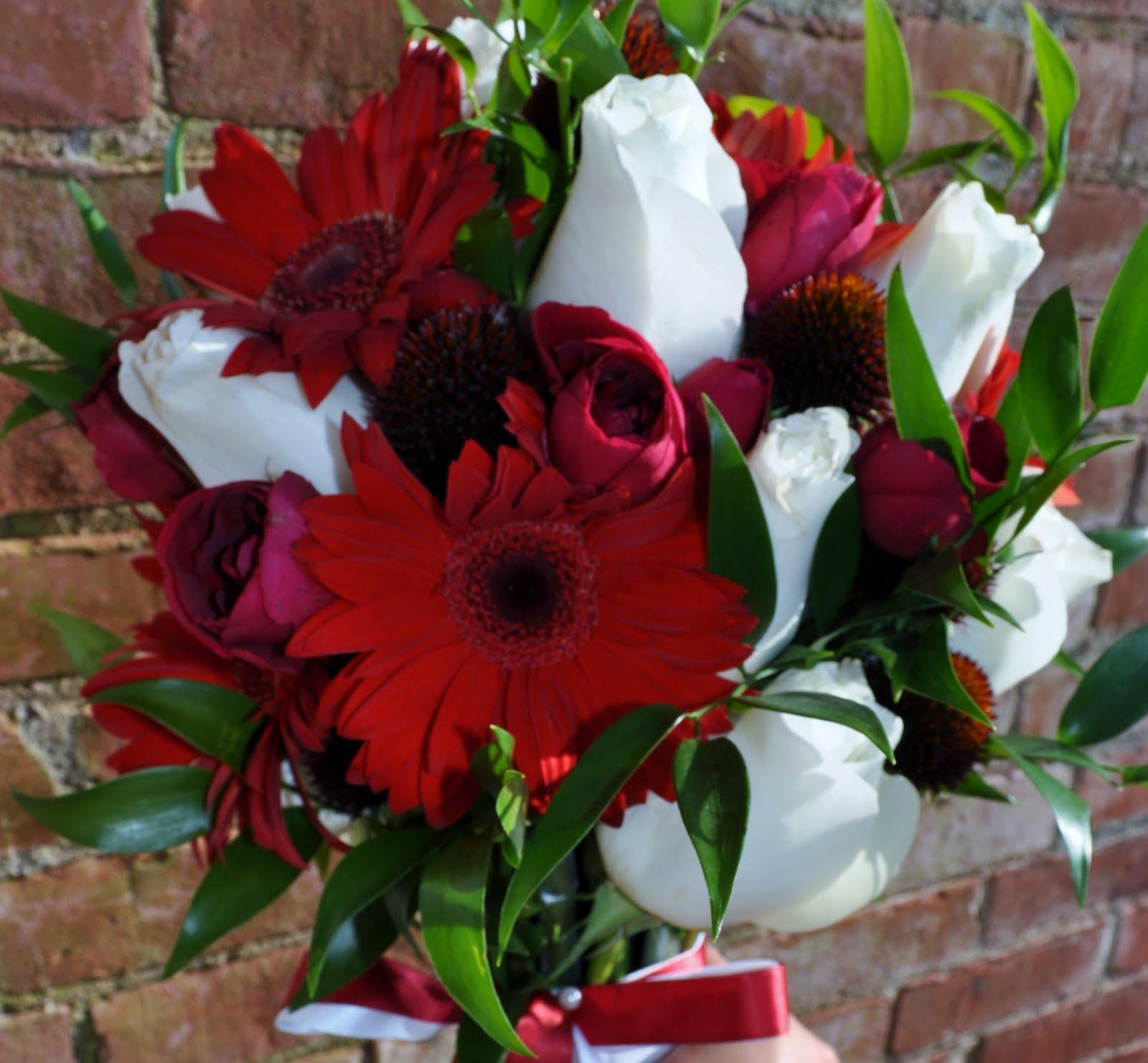 Cranberry Red & White, A Classic Bouquet  Columbus, OH Wedding Florist 