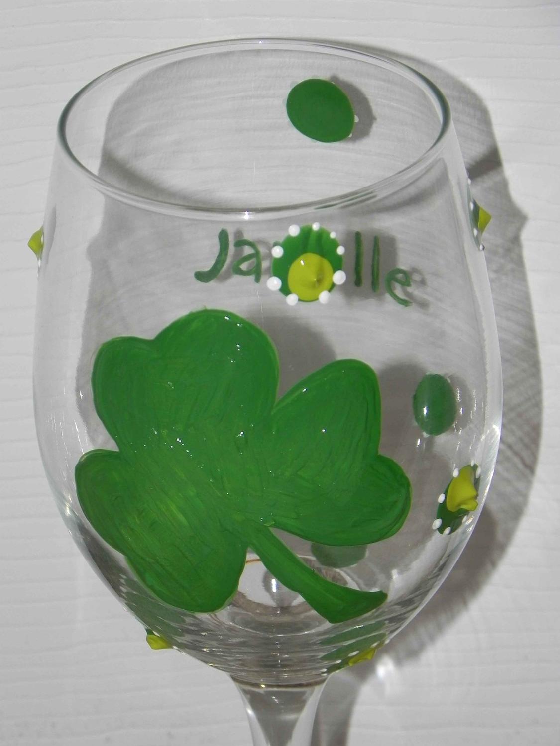 Irish Wedding Theme Wine Glass
