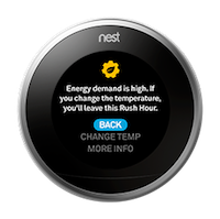 Nest thermostat rush hour screen