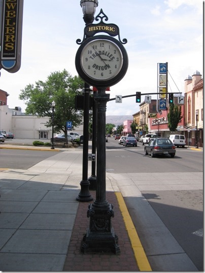 IMG_6380 Street Clock in front of French & Company Bank in The Dalles, Oregon on June 10, 2009