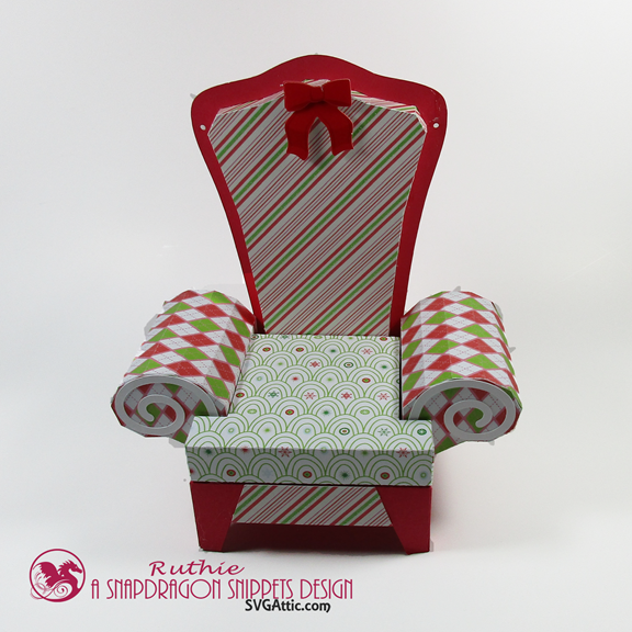 Santa 3D arm chair box - SnapDragon Snippets - Gift Card Box - Ruthie Lopez - My Hobby My Art 3