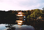 Kinkakuji (Golden Pavilion) at sunset, Kyoto, Japan.