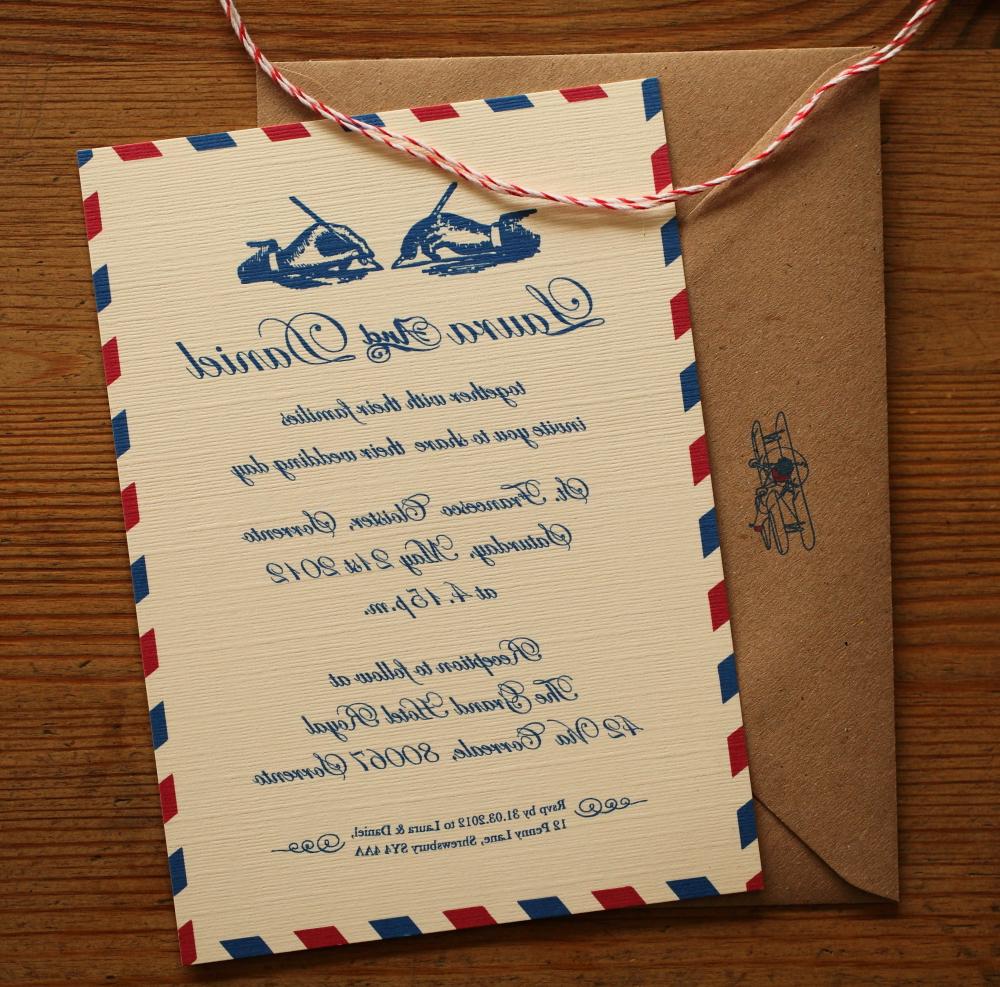 Airmail wedding invitation
