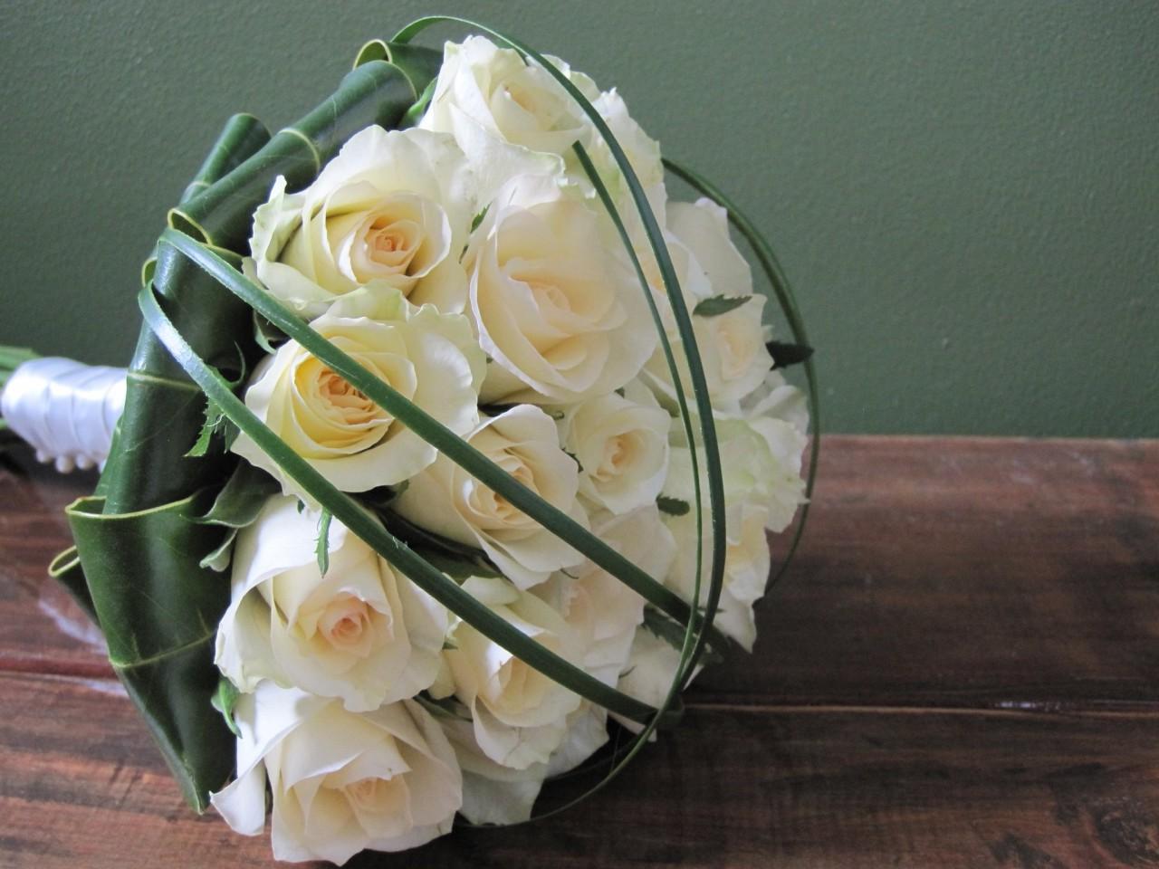 Wedding Bouquet - Cream Roses