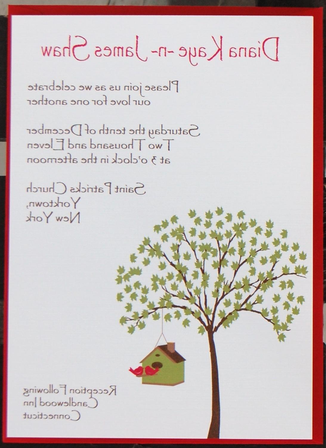 Love Is For The Birds Sample Wedding Invitation Suite. From deanpennandpaper