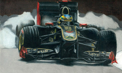 картина Бруно Сенна за рулем Lotus Renault by Kalmekgc182