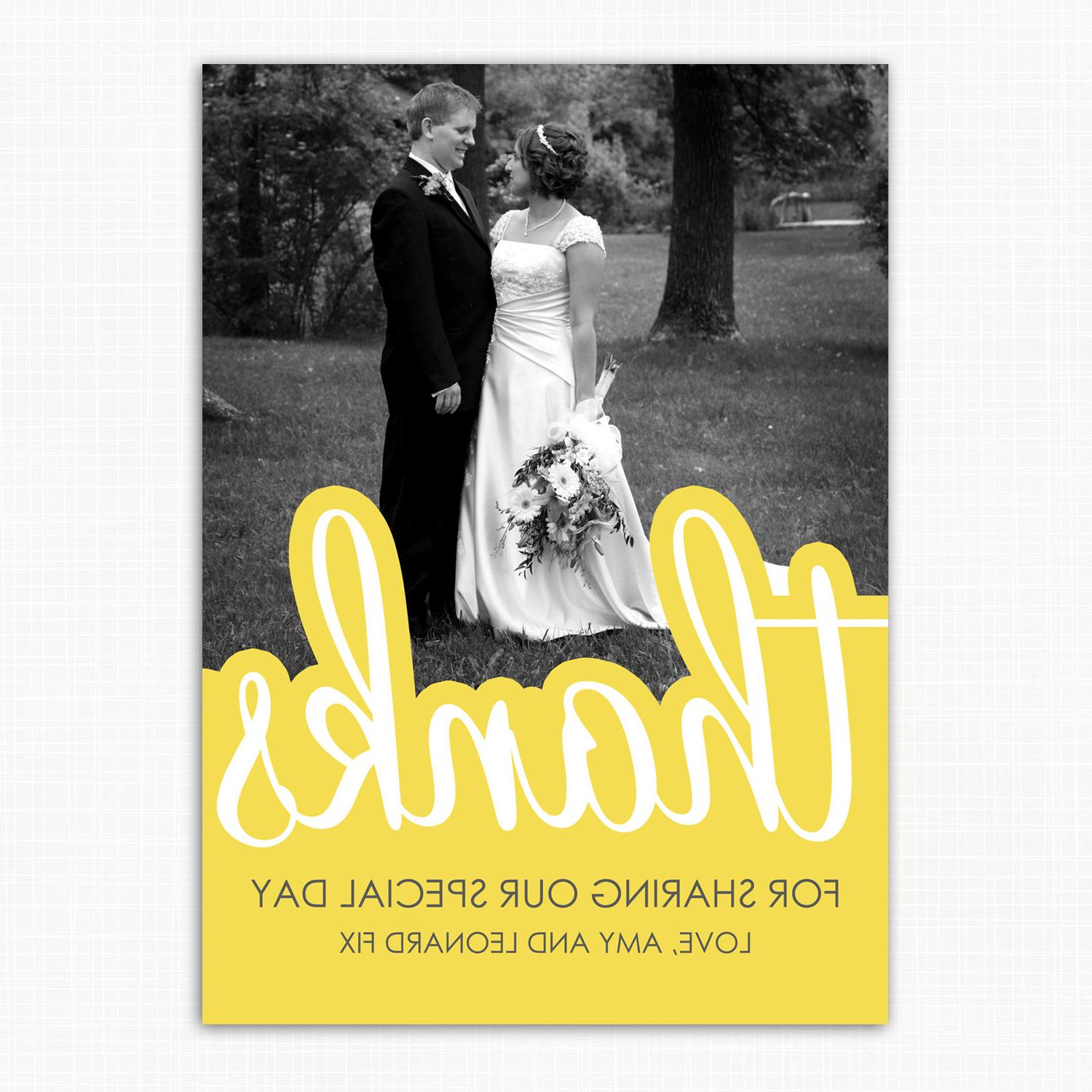 photo wedding thank you card in any color - ruffle