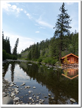 Truckee River with photoshoped cabin