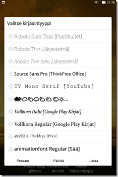 Fonttivalikoimaa...