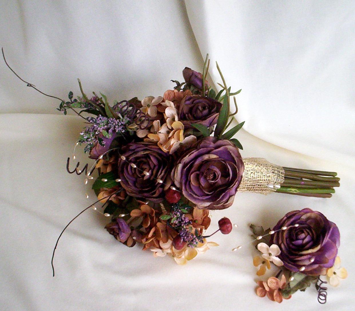 Rustic Wedding Bouquet Hair