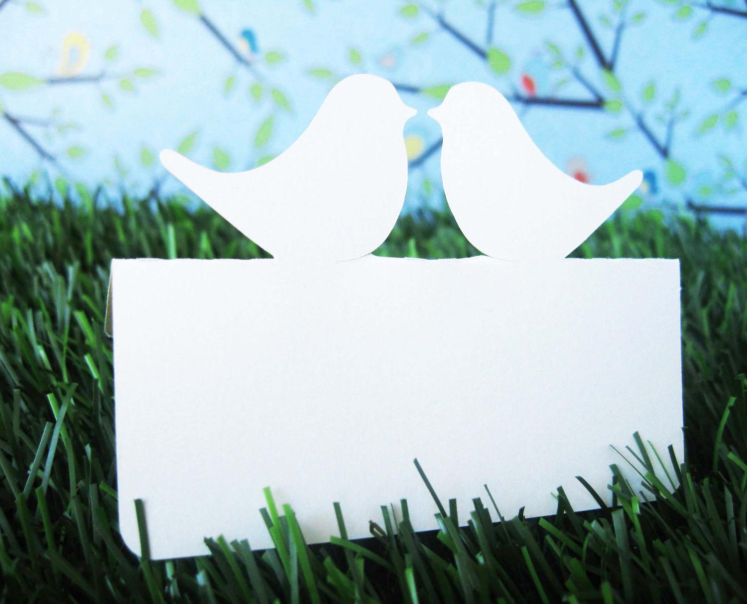 Wedding Place Cards Love Birds
