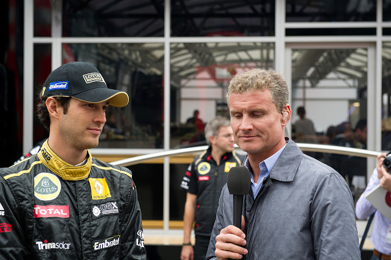 Бруно Сенна дает интервью Дэвиду Култхарду на Гран-при Бельгии 2011
