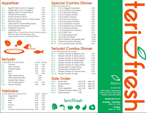 Asian Restaurant «Teri Fresh», reviews and photos, 26636 Maple Valley Black Diamond Rd SE, Maple Valley, WA 98038, USA