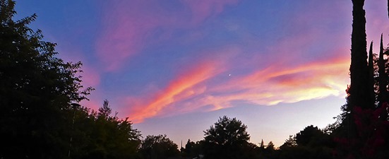 Sunset with moon