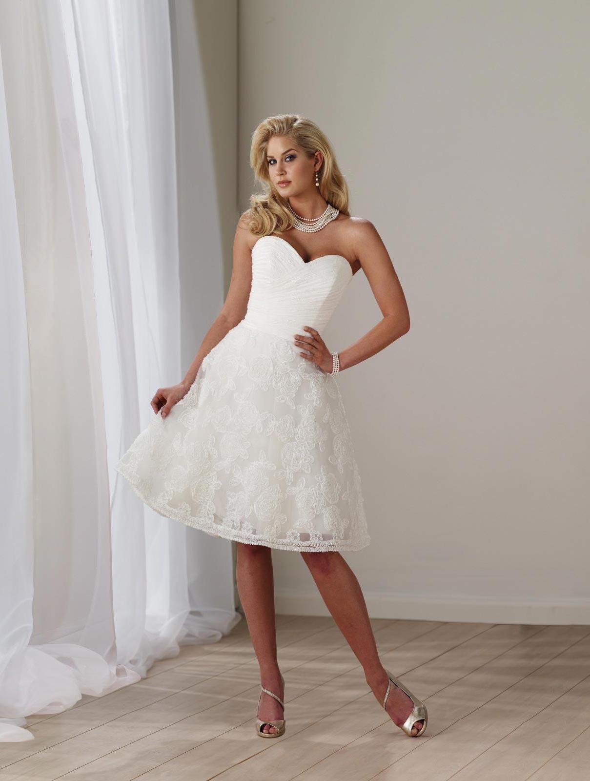 Short Wedding Dress Ivory Lace