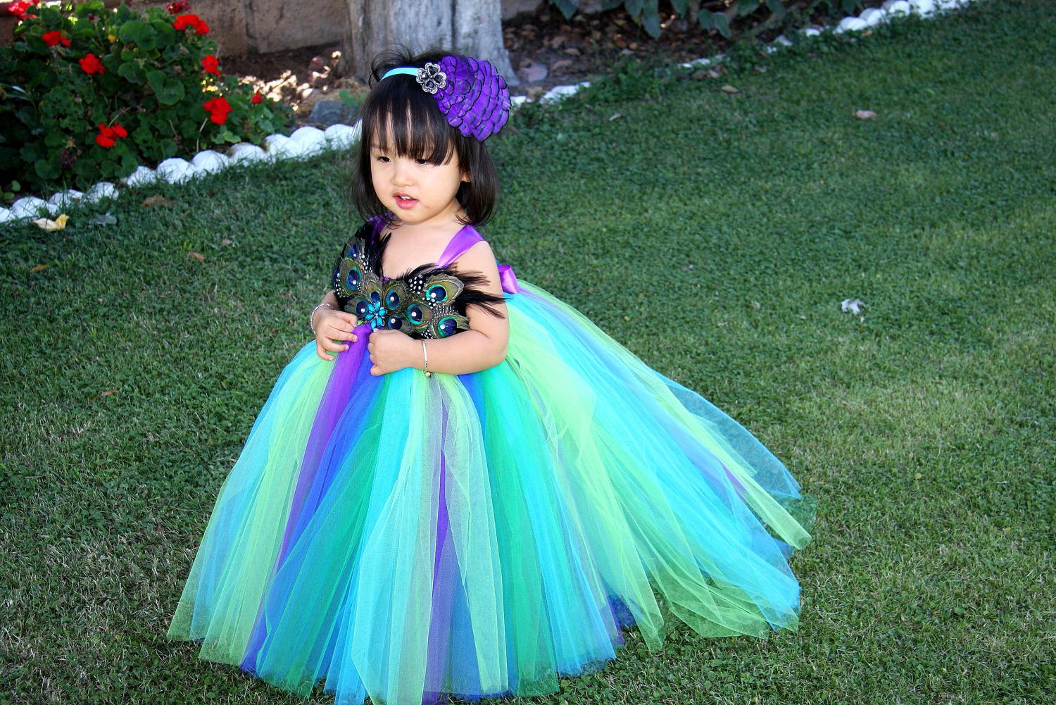 Peacock Feather TuTu Dress