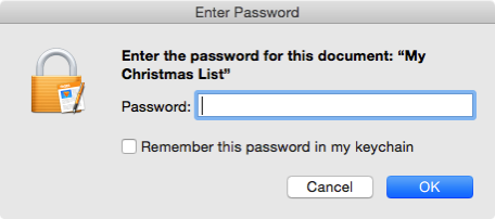 Pages my Christmas list open with password