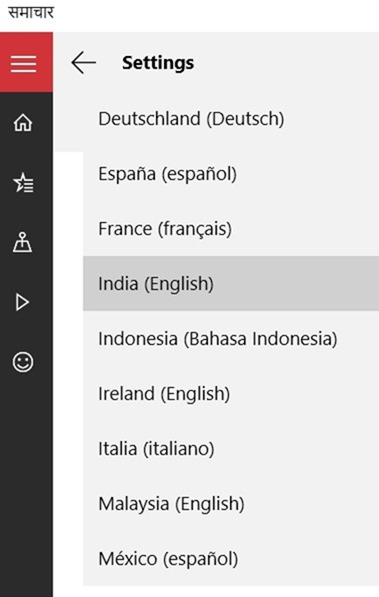 windows 10 hindi live tiles news only in english