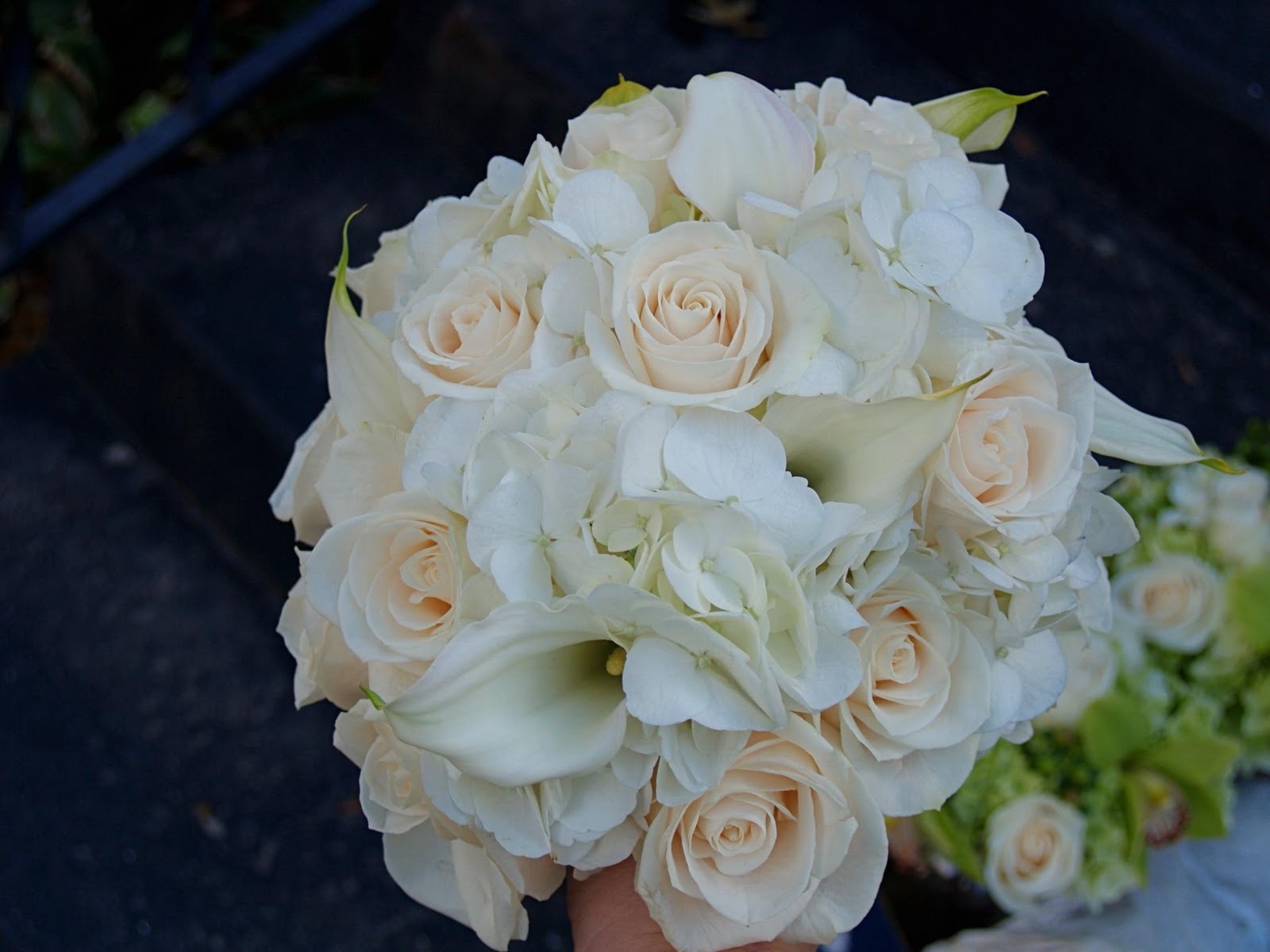 The bridal bouquet  below 
