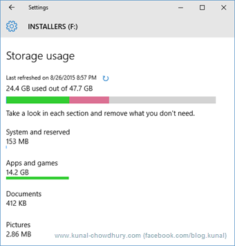 Windows 10 Storage Usage 2 (www.kunal-chowdhury.com)