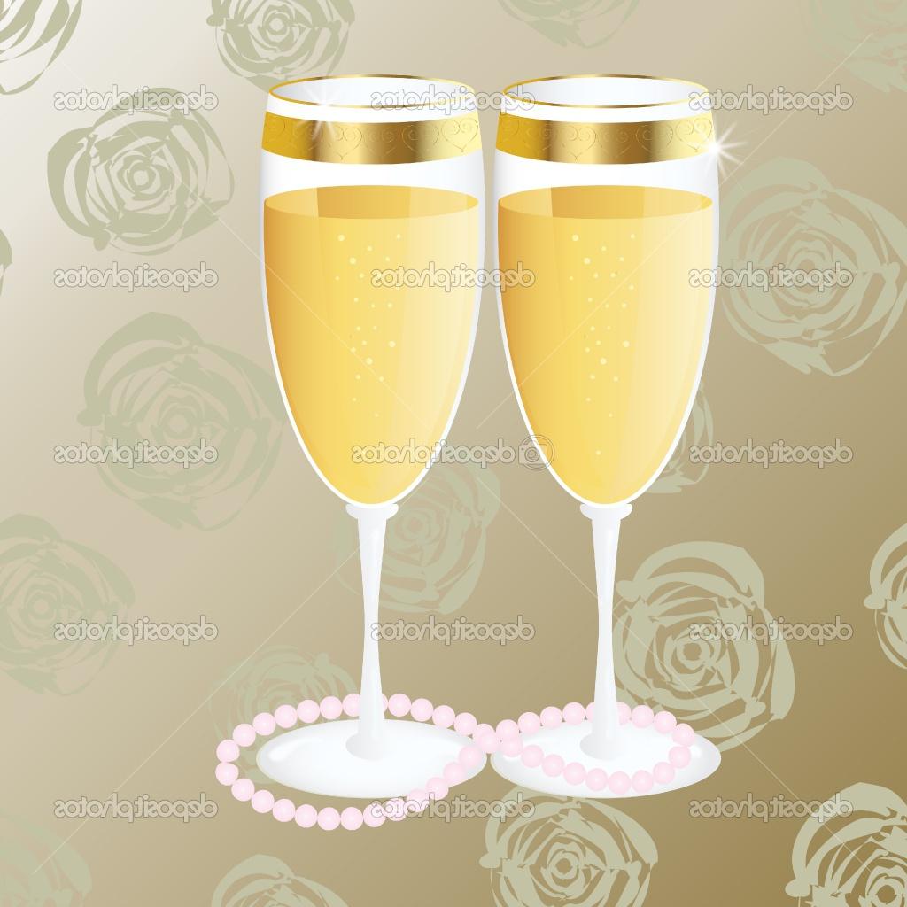 Wedding glasses with shampagne