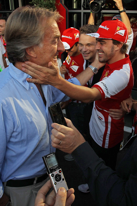 Лука ди Монтедземоло и Фернандо Алонсо обмениваются пощечинами на Гран-при Италии 2013