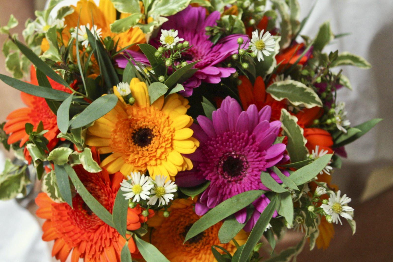 purple gerbera wedding flowers