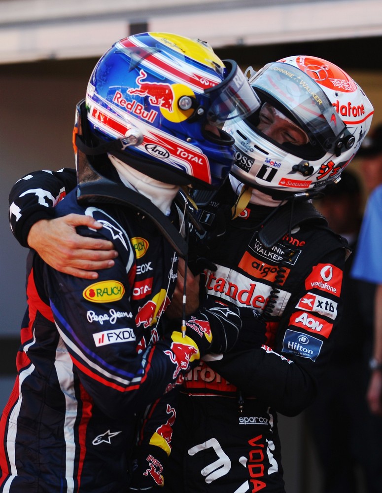 Дженсон Баттон и Марк Уэббер после квалификации на Гран-при Монако 2011