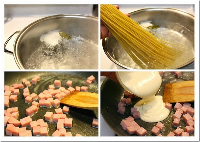 spaghetti a la crema, This recipe is done in minutes!