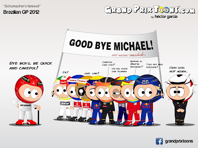 прощание с Михаэлем Шумахером на Гран-при Бразилии 2012 - Schumacher's farewell - комикс Grand Prix Toons