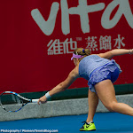 HONG KONG, CHINA - OCTOBER 11 :  Anastasiya Komardina in action at the 2015 Prudential Hong Kong Tennis Open WTA International tennis tournament