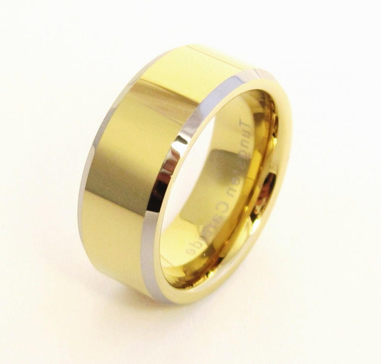 Gold Tungsten Carbide Ring