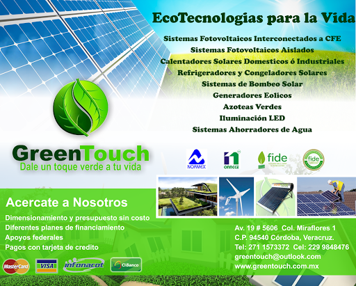 GreenTouch, Av. 19, Miraflores I, Ampliacion Miraflores I, 94540 Córdoba, Ver., México, Proveedor de equipos de energía solar | VER