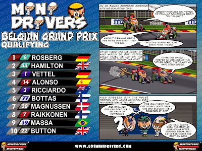комикс MiniDrivers по квалификации Гран-при Бельгии 2014