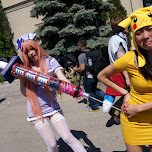 getting an injection at anime north 2015 in Toronto, Canada 