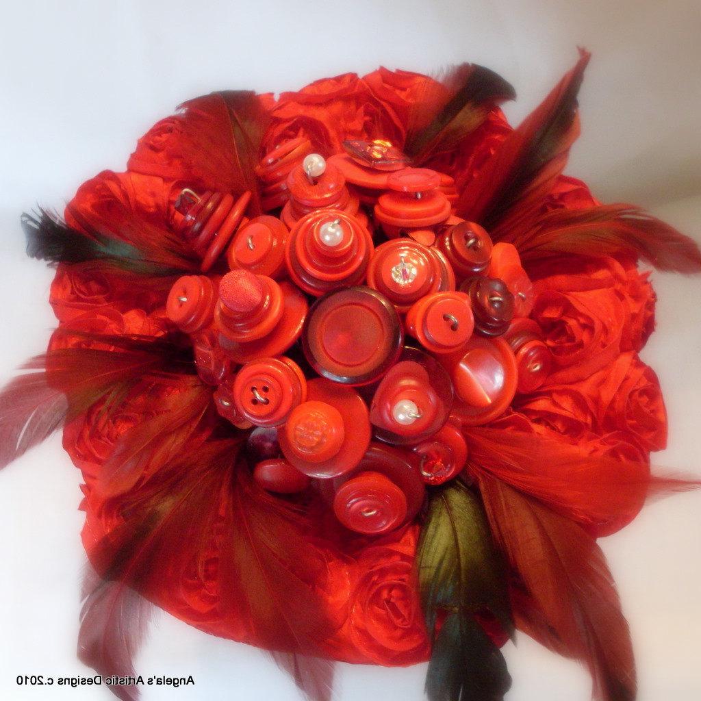 Red Wedding Button Bouquet