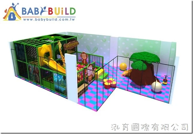 BabyBuild 室內3D泡管兒童遊具設計圖（叢林動物主題）