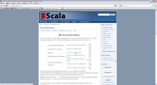 連線到 Scala 下載頁面