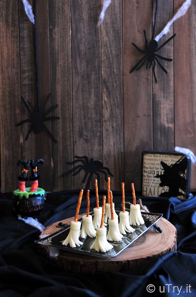 Check out How to Make Witch's Broom Cheese Snacks with step-by-step video tutorial--a fun and healthy Halloween savory treat for everyone!  http://uTry.it