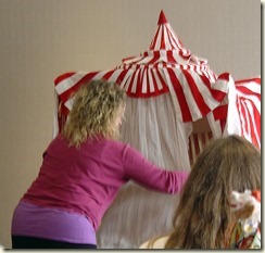 brenda setting up tent