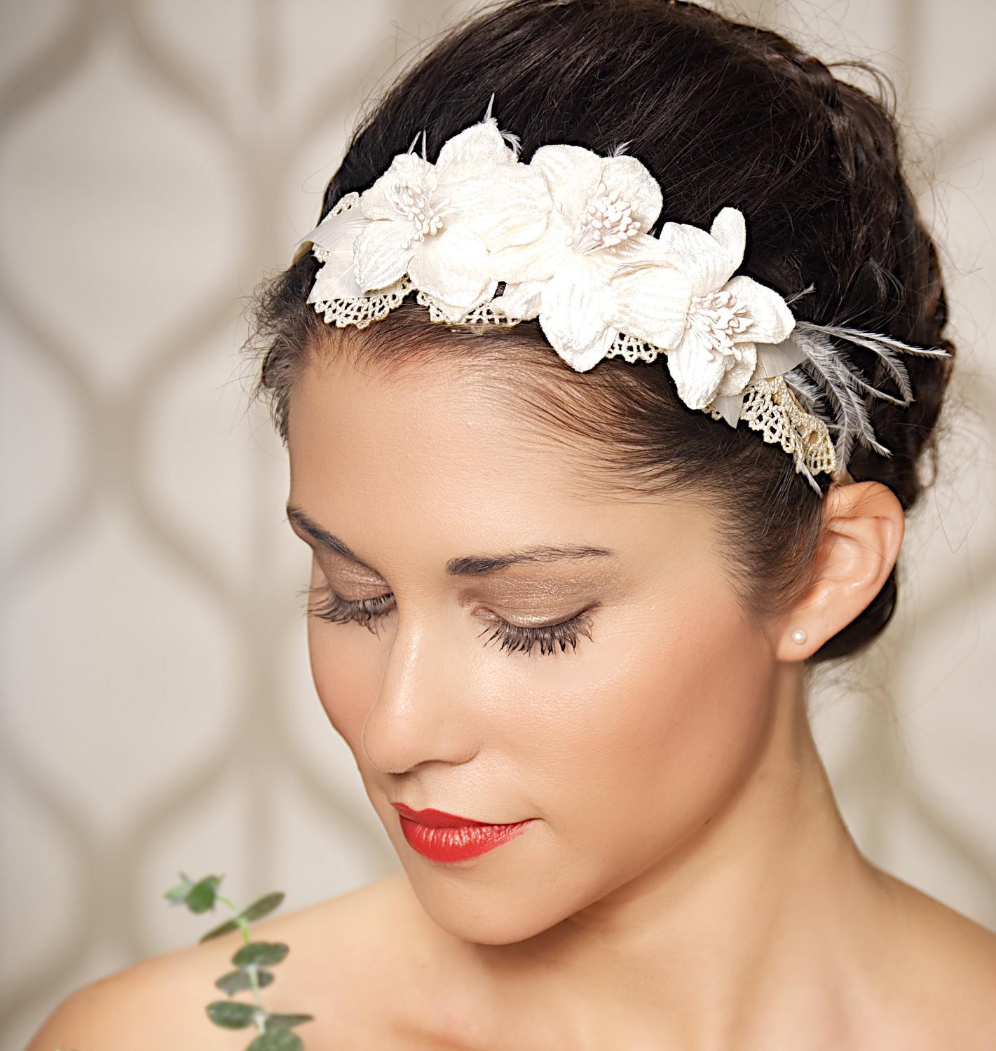 Ivory Lace Bridal Headband