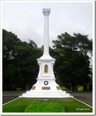 War Memorial in Opotoki, newly painted ready for ANZAC Day.