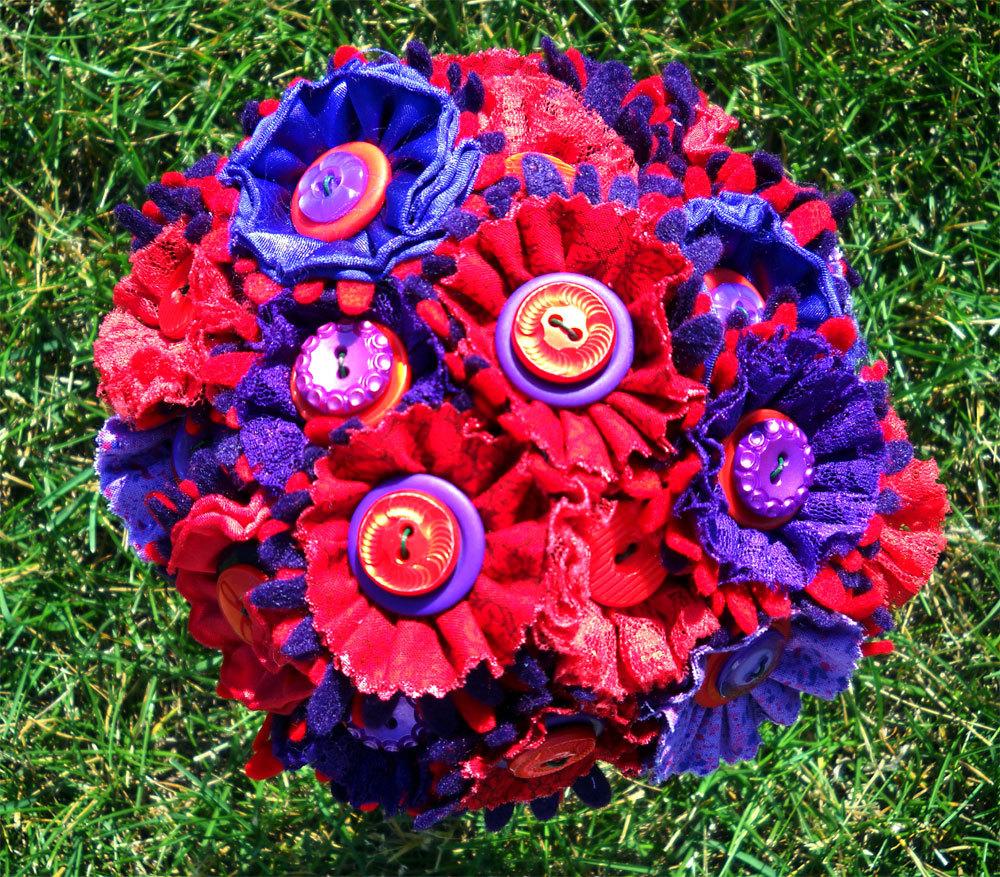 Purple and Red Wedding Bouquet