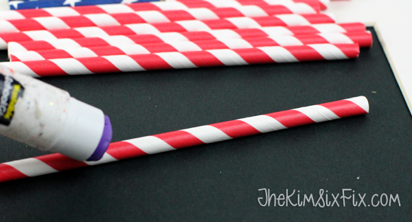 Gluing paper straws