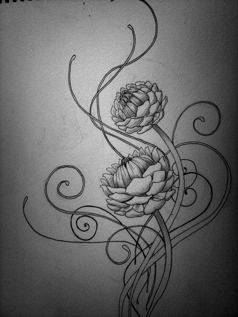 Tropical flower tattoo designs