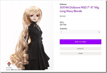 30174A Dollzone MSD Blond Wig