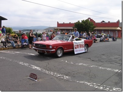 IMG_8079 1965 Ford Mustang Convertible carrying Grand Marshall Evelyn Bauserman in the Rainier Days in the Park Parade on July 11, 2009